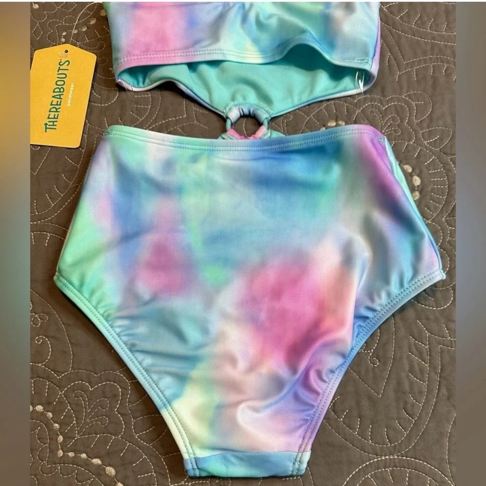Thereabouts Girls Cloud Wash Tie Dye One Piece Swimsuit NWT Size M 10/12